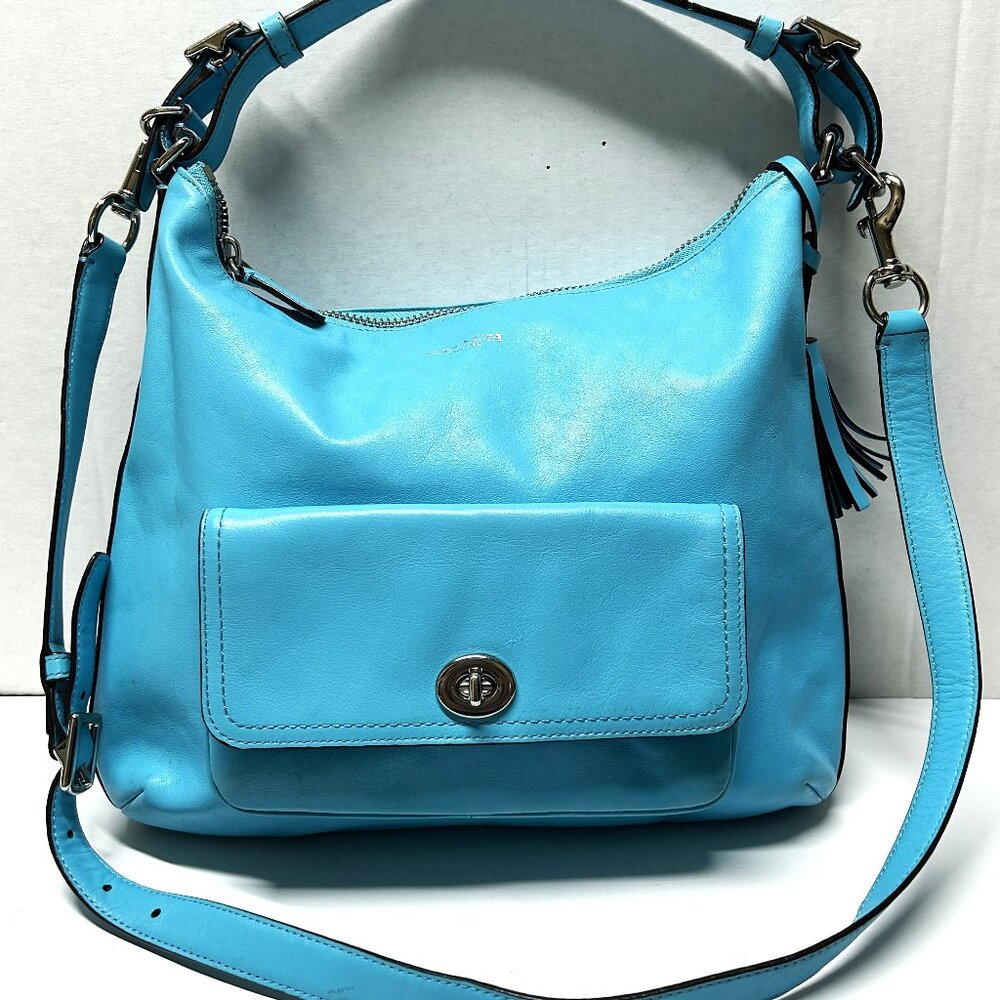 Vintage COACH Legacy Leather Courtenay Hobo Bag No A1393-22381 (BLUE)